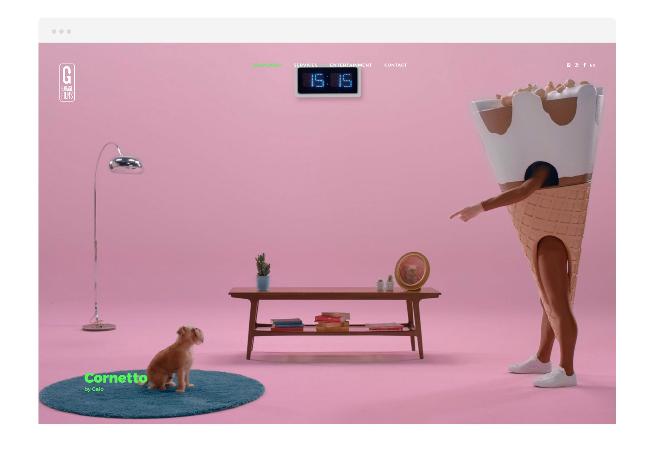 Vista de la web de un proyecto